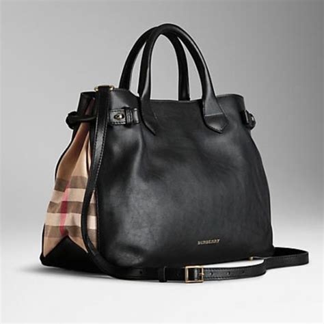 burberry handbag khaki cloth|Burberry black leather shoulder bag.